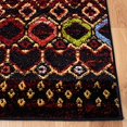 thumbnail image 4 of Safavieh Amsterdam Collection AMS108P Marocain Boho Anti-Décoloration Tapis de Salon Résistant aux Taches, 3' x 5', Noir / Multi, 4 of 5