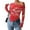 Floral Brick Red, variant on PRETTYGARDEN Womens Fall Trendy Off Shoulder Y2k Tops Tie Dye Mesh Long Sleeve Shirts Asymmetrical Ruched Floral Blouse