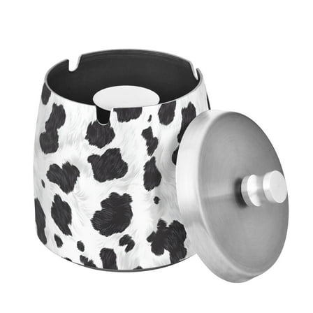 ALAZA Cigar Ashtray with Lid Cow Print Ash Tray for Cigarettes Smokeless Ashtrays