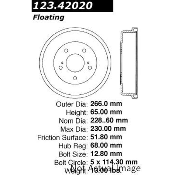 Centric Parts Brake Drum P/N:123.42020
