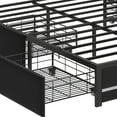 thumbnail image 6 of DEXTRUS King Size PU Leather Bed Frame with Storage Headboard & LED Lights, Upholstered Bed Frame with Power Outlets & Drawers, Black, 6 of 8