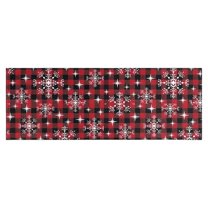 Red and Black Christmas Snowflake Pattern Kitchen Rug Mat,Kitchen Runner Rugs Non Skid Washable,Decorative Kitchen Floor Mats for Kitchen,Sink,Laundry,17"X47"