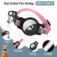 thumbnail image 3 of Unique Bargains Waterproof Cat Collar for Airtag  Reflective Collar with Bell Breakaway Cat Collar for Airtag Holder Cat Collars Cat Collar for Apple Air Tag Pink, 3 of 7