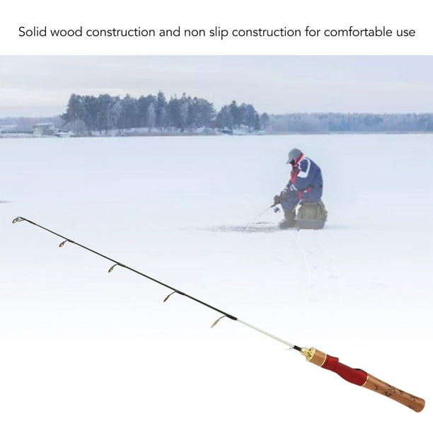 Portable Ice Fishing Rod, Fiberglass Material, Durable Ceramic Guide Rings,  Solid Construction, Great Gift For Outdoor Enthusiasts 