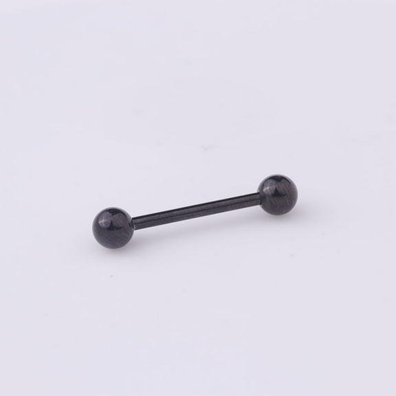 1pc 316 Surgical Stainless Steel Tongue Rings Black 25mm Pin: 1.6mm Head: 5mm
