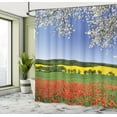 thumbnail image 4 of Ambesonne Colorful Shower Curtain, Poppy Field Landscape, 69"Wx70"L, Multicolor, 4 of 4