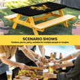 thumbnail image 6 of Dragon Flames Table Cloths for 6 Foot Rectangle Tables, Yellow Dragons Abstract Modern Art Patio Waterproof Elastic Fitted Tablecloths, Washable Rectangular Table Cover for Camping, 6 of 8