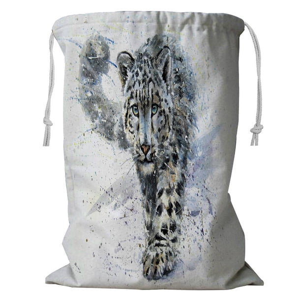 Eczjnt Snow Leopard Animals Wildlife Storage Basket Laundry Bag With Drawstring 24x32 Inch Walmart Com Walmart Com