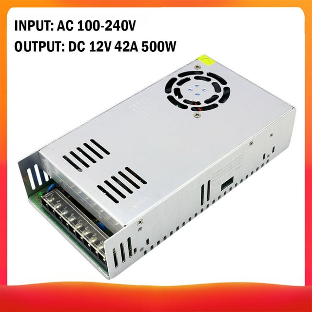 AC 100-240V to DC 12V 42A 500W Voltage Regulator Switching Power Adapter Converter Suitable for Light Strips, Cameras, Computer Projects, Radios