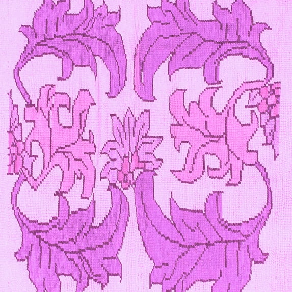 Ahgly Company Indoor Square Abstract Purple Modern Area Rugs, 4' Square