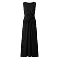 thumbnail image 6 of Women's Sleeveless Summer Maxi Dress, Elegant Ruched Cross Front Swing Wedding Guest Casual Dresses, 6 of 7
