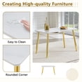 thumbnail image 5 of Hi loPres 5-Piece Dining Set, 47" White Faux Marble Table with 4 Shell White PU Chairs, 1.3" Thick Top and Stable Gold Metal Legs Suite, 5 of 11