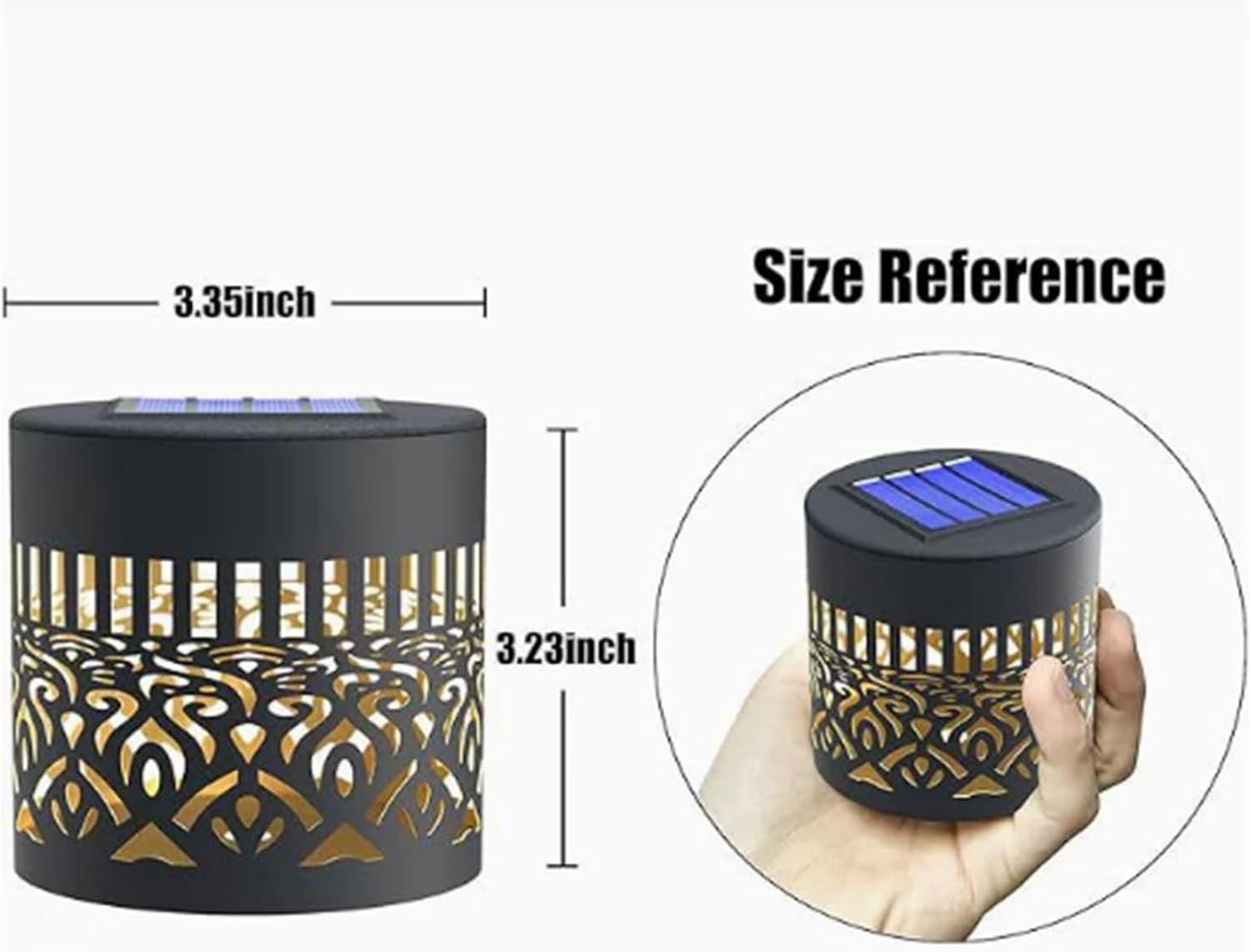 Decorative Solar Mandala Lights, Solar Mandala Lights Outdoor, Metal Solar Powered Outdoor Deck Step Wall Lights, Mandala Theme Waterproof Fence Light for Garden Post Patio Backyard Yard (Set1/2pcs)