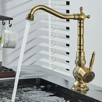 Antique vintage Kitchen sink Faucet Waterfall Swivel 1 Handle Mixer Taps Brass