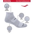 thumbnail image 2 of Calcetines Saucony RunDry de malla ventilada, ajuste cómodo para hombre, gris, 2 of 5