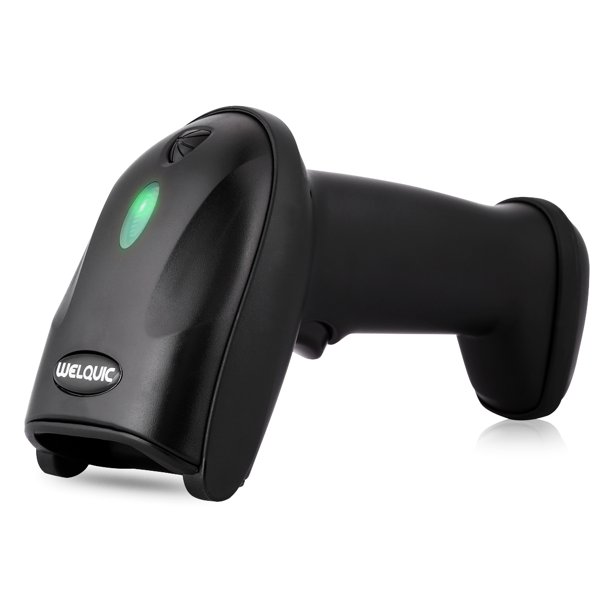 Welquic 2.4GHZ Wireless USB Laser Barcode Scanner Black