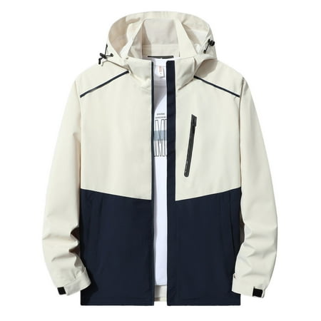 

Men s Jacket Male Outdoor Patchwork Slit Pocket Jacket Detachable Hooded Long Sleeve Zipper Fly Pocket Coat Wool Lined Coat Men Insulated Reflective Coat And Bibs Y Jacket Working Jacket for Men