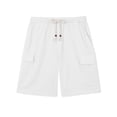thumbnail image 4 of GENTS BLISS Cargo Men Linen Shorts Elastic Waist Drawstring Shorts for Men Summer Beach Shorts with Pockets, 4 of 10