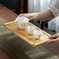thumbnail image 4 of Bamboo Serving Tea Tray Book Scroll Japanese-Style Kung Fu Tea Table Rectangular Tea Accessories, 4 of 9
