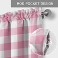 thumbnail image 3 of Valentine's Day Valances for Windows Cute Sweet Pink Plaid Love Heart Rod Pocket Curtain Valance Window Treatment Short Curtains for Kitchen Living Room, 42"x18", 3 of 7