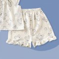 thumbnail image 4 of KPOPLK Toddler Girl Summer Outfit Baby Girl Smocked Ruffle Sleeve Shirt Top and Shorts Set 2 Piece Outfits Clothing for 6M-13T Size 9-10 Years,White, 4 of 5
