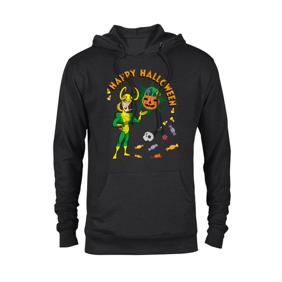 Marvel Studios Loki Happy Halloween Skull & Candy - Pullover Hoodie for Adults - Customized-Black
