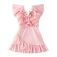 thumbnail image 2 of Tiijoy Girls Swimsuit Flower Ruffle Hollow Out Swim Dress with Shorts Bathing Suit, 2 of 5