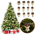 thumbnail image 2 of Wooden Black Curly Hair Smiling Little Angela Ornament Set, Afros Latin Christmas Tree and Window Hanging Decor, 2 of 7
