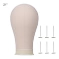 thumbnail image 1 of 21" Cork Canvas Block Head Mannequin Head Wig Display Styling Head Manikin Canvas Head, 1 of 8