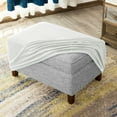 thumbnail image 6 of Subrtex Stretch Oversize Spandex Ottoman Cover Rectangle Footstool Cover Foot Rest Stool Home decor(XL,Off-White), 6 of 6