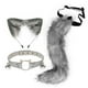 thumbnail image 4 of Diadema con orejas de gato y cola larga para disfraz de Halloween Gris, 4 of 9