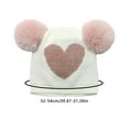 thumbnail image 3 of Otqutp 3 to 10Years Children's Sun Cap Knit Hat Woolen Hat Double Hairball Woolen Hat Girls Love Knit Hat Valentine's Day, 3 of 5