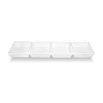 Turgla Porcelain Delta-Coupe 12.5" x 3.25" Rectangular White Porcelain Sectional Plate (Set of 6) (GR04BL00)