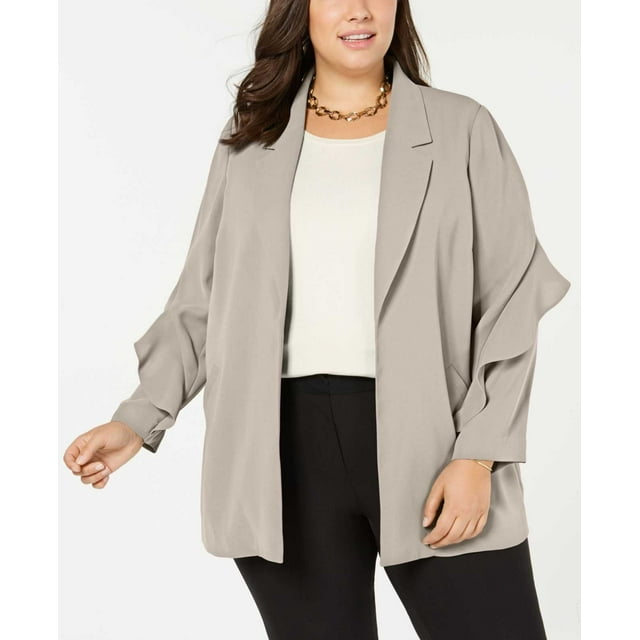 Alfani Veste à Manches à Volants pour Femmes, Beige, 2X