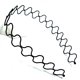 thumbnail image 2 of 6 diademas de metal para hombres y mujeres, diademas deportivas de primavera onduladas negras unisex, 2 of 5