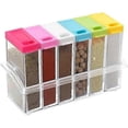 thumbnail image 1 of Set of 6 Plastic Spice Jars, Transparent Spice Jar with Tray, 1 of 5