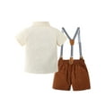 thumbnail image 3 of Toddler Boys Formal Outfits Suits Baby Tuxedo Party Clothes Set Suspender Shorts Pants 12 Months-5T, 3 of 9