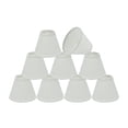 thumbnail image 2 of Aspen Creative 32103-9 Small Hardback Empire Shape Chandelier Clip-On Lamp Shade Set (9 Pack), Transitional Design in White, 6" Bottom Width (3" x 6" x 5"), White Linen, 2 of 10