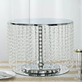 thumbnail image 3 of BalsaCircle 12" Crystal Pendants Metal Cake Stand Silver, 3 of 6