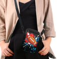 thumbnail image 4 of HELLHERO Painted Rugby Pattern Small Crossbody Purse Double Layer Polyester Men, Women 4.33x1.97x7.09 for Daily Commute or Casual Outings, 4 of 7