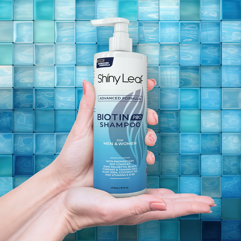 Shiny Leaf Biotin Pro Shampoo for Hair Growth - Sulfate-Free, Paraben-Free, Thickening Shampoo, Hair Shampoo for Men and Women, 16 fl. oz. (2 pack) - Walmart.com