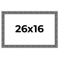26x16 Frame Silver Black Rustic Sonoma Solid Wood Picture Frame | 1.5 Inch Moulding Width |