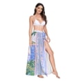 thumbnail image 2 of FORMRS Womens Long Sarong Beach Wrap Semi-Sheer Bikini Skirt Bathing Swimsuit Cover Up, Seaside Boat, 2 of 7