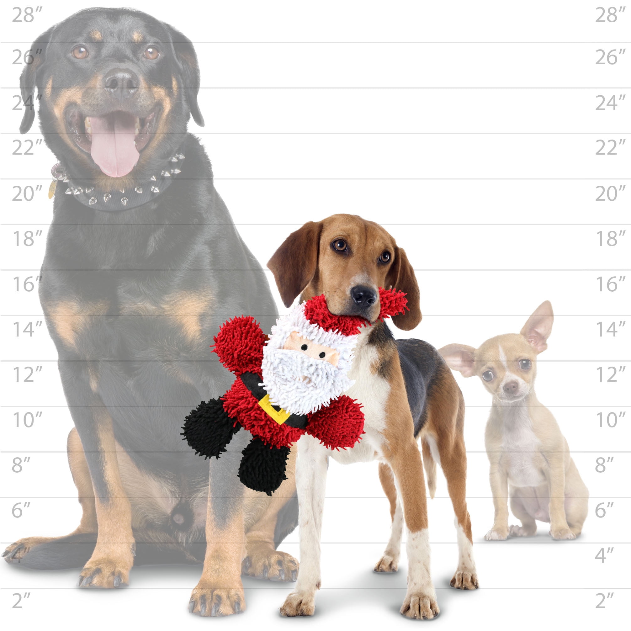 Mighty Microfiber Ball Santa, Christmas Durable Squeaky Dog Toy