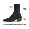 thumbnail image 5 of Stretch Ankle Boots for Women Pointed Toe Stacked Heel Knit Sock Booties Casual Dressu Fall Chelsea Boots, 5 of 8
