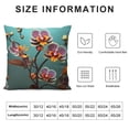 thumbnail image 5 of Shangniulu Teal and Orange Orchid Seasons Pillow Cover,Square Waist Cushion,Perfect Square Backrest for Every Home, 5 of 5