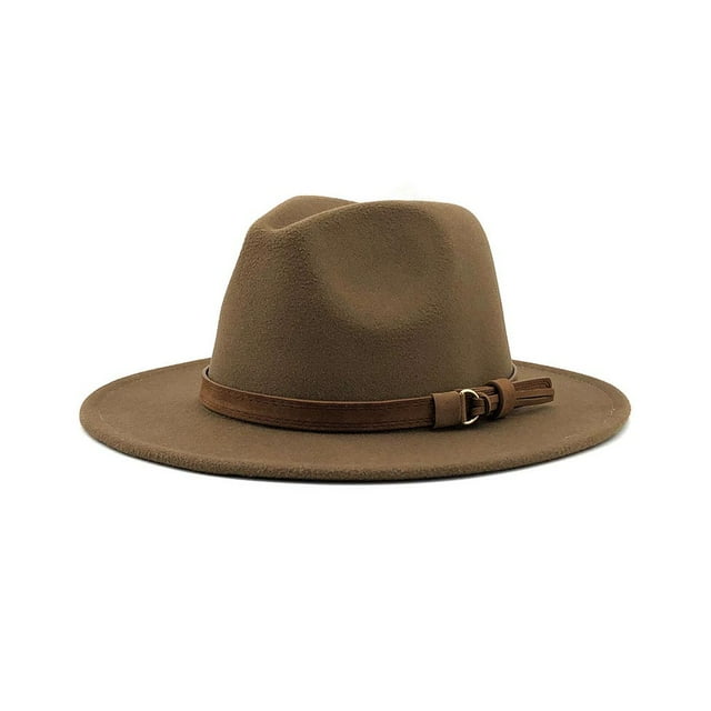 Guardoinrt Woman Fedoras Hat Cap Female Comfortable Breathable Solid Color Winter Hats Khaki 58-61cm