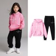 thumbnail image 4 of Kids Kids Toddler Sweatsuit,2 Piece Long Sleeve Pink Hooded Sweatshirt and Jogger Sweatpants Fall Winter Clothes Girl Clothes 7-8 Years Cute&nbsp;Boys Girls&nbsp;Clothing, 4 of 7
