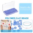 thumbnail image 3 of Uxcell Flat Round Clay Spacer Bead Bracelet Making Kit 4000Pcs Haze Blue 6mm, 3 of 5