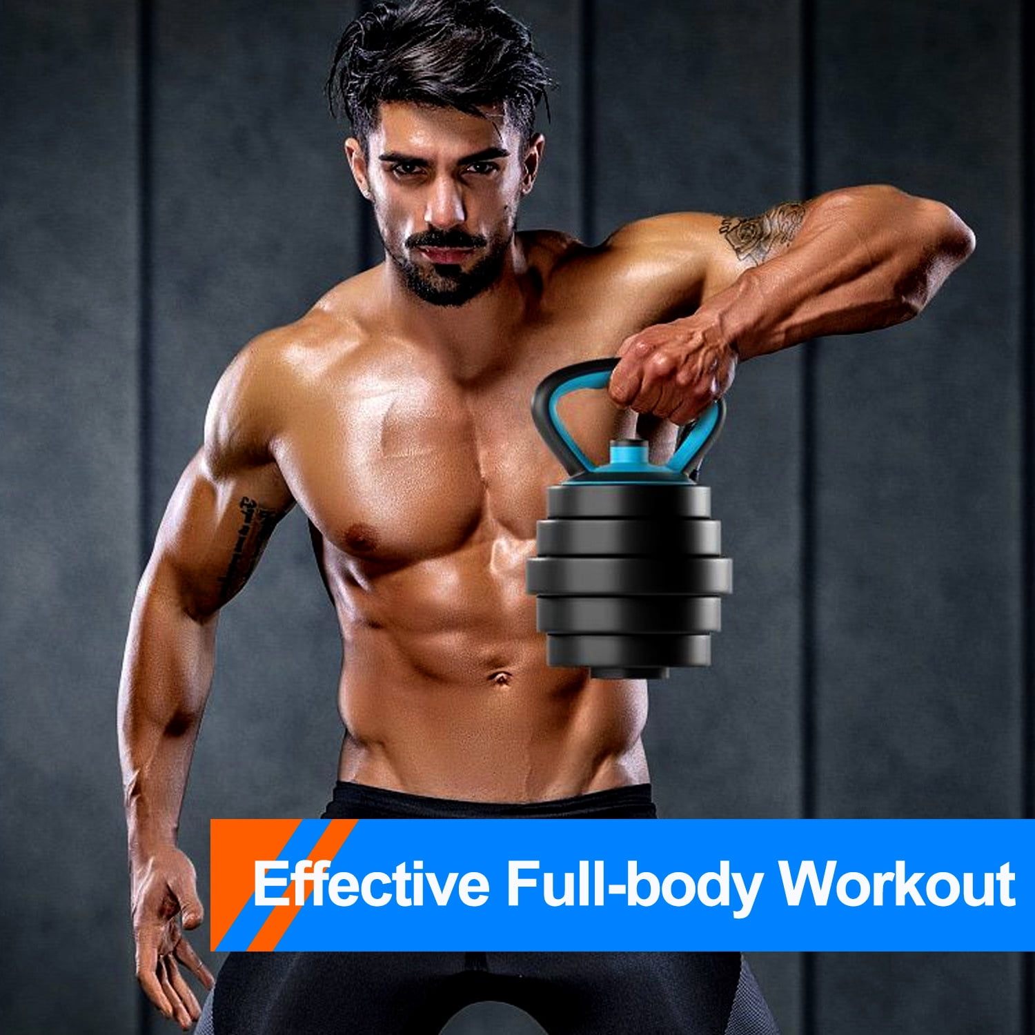 Adjustable Dumbbells, Portable Changeable Dumbbell, Kettlebells, Push up Stand and Barbell Set with Adjustable Weights Dumbbells-45LBS